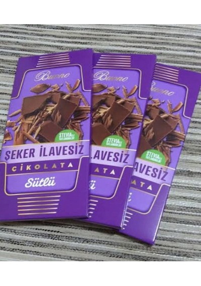1 Adet Şeker Ilavesiz Çikolata Sütlü Stevyalı Stevia Ile Tatlandırılmış Diyabetik 100 Gram Şekersiz