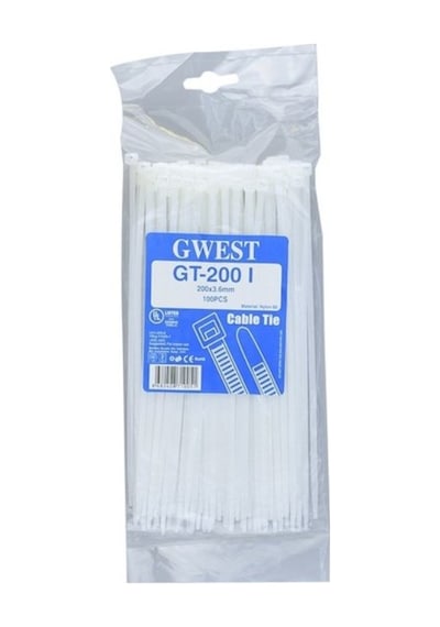 Gwest Gt 200 I 100 Adet 200x3.6mm Beyaz Kablo Bağı