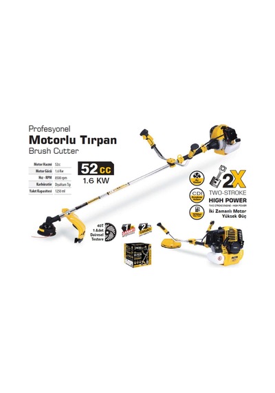 Motorlu Tırpan 52 Cc 1.6 Kw