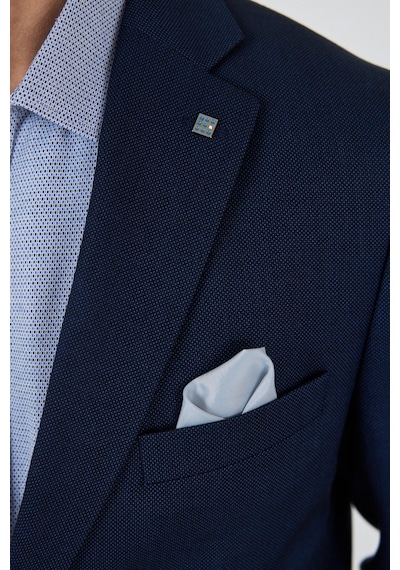 İmza Lacivert Mono Yaka Armürlü Tam Astar Esnek 6 Drop Comfort Fit Classic Ceket 1002250153 Lacivert