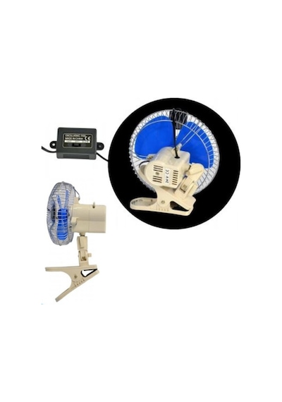 24V Araç İçi Soğutucu Vantilatör Fan 10 İnç Ağır Vasıta Uyumlu Mandallı 25cm Serinletici Pervane Çakmaklık Girişli Ayarlanabilir Döner Başlıklı