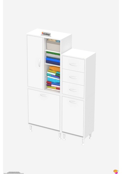 Ohbe 60 + 35cm Genişlik 160cm Boy 32,5cm Derinlik Kirli Sepetli 1 Kapak 3 Çekmeceli Çok Amaçlı Banyo Dolabı Beyaz Ohbe 60 + 35cm Genişlik 160cm Boy 32,5cm Derinlik Kirli Sepetli 1 Kapak 3 Çekmeceli Çok Amaçlı Banyo Dolabı Beyaz