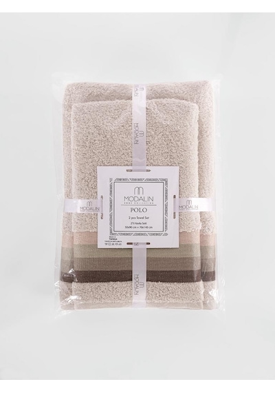 Polo %100 Pamuk 2 Li Havlu Takımı - 50x90, 70x140 Bej