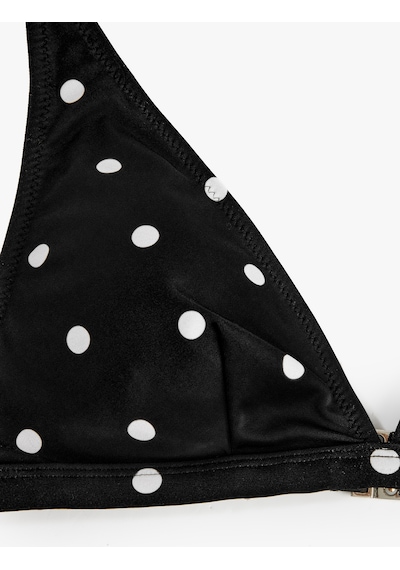 Koton Puantiye Desenli Bralet Bikini Üst Siyah 6sak10138mm