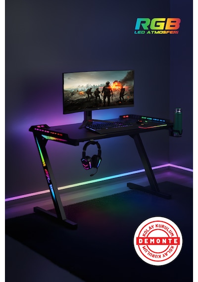 Drift Gaming Aura Rgb Ledli Oyuncu Masası Siyah