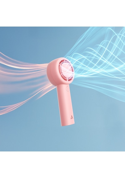Aecooly Pb01 İç Spiralli Çift Halka Hava Akışı Teknolojili 5 Kademeli Soğutucu El Fanı Pembe