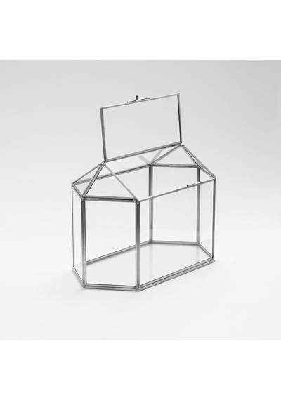 30x15x20cm Gümüş Geometrik Teraryum Cam Fanus Takı Aksesuar Çikolata Kutusu Dekoratif Yapımı
