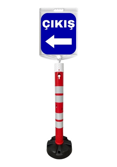 Levhalı Uyarı Dikmesi Seti 120 Cm - Kauçuk Tabanlı-set2