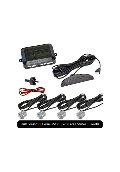 Park Sensörü Led Ekran Ses İkazlı Gri