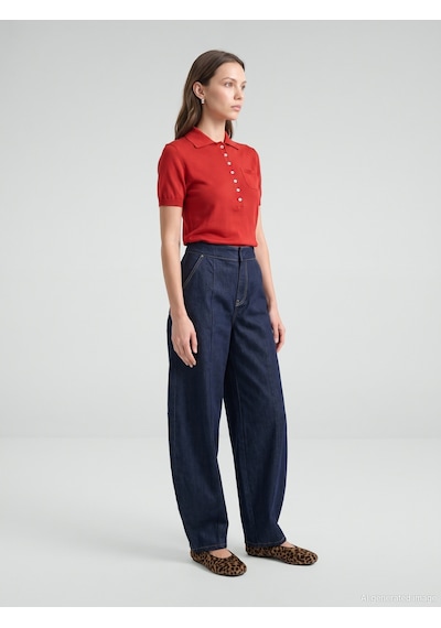Dilvin 72390 %100 Pamuk Baggy Jean Lacivert