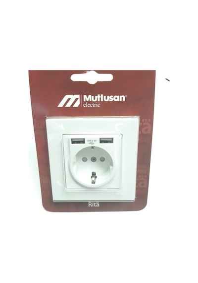 Mutlusan Çift Usb Li 5v 2.4a Topraklı Priz Beyaz Usb Girişli Priz 2.4a Hızlı Şarj Çocuk Koruma Beyaz Diğer