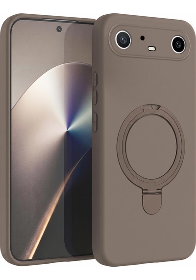 Microsonic Tecno Spark Slim 5g Kılıf Aura Stant Magsafe Kahverengi -