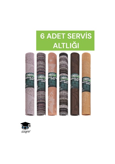 6 Adet Servis Altlığı Pvc Silinebilir