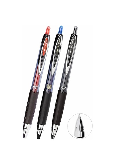 Mavi Siyah Kırmızı Pilot Kalem 3 Adet Uniball Signo 207 0.7 Mm Roller Pilot Kalem Umn-207 Likit Mürekkepli Pilot Kalem Mavi