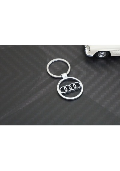 Audi Uyumlu Halka Logo Krom Metal Çift Yön Anahtarlık (416225056)