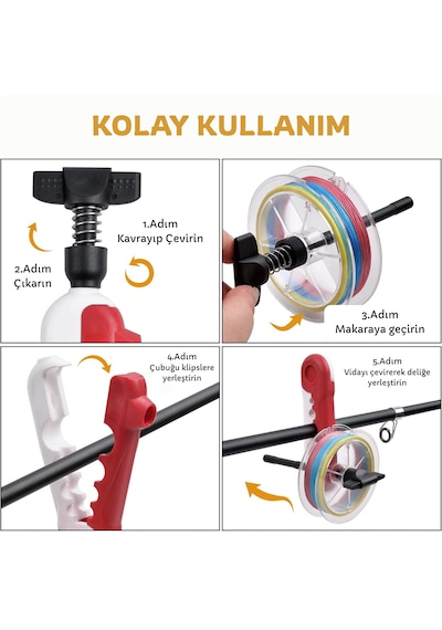 Hpytech Ayarlanabilir Taşınabilir Olta Misina Sarıcı Evrensel Makara Hattı Sarma Aparatı Hafif & Kompakt Balıkçılık Ekipmanı 0