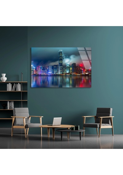 Hong Kong Manzarası - Cam Tablo - Deg1175 125 X 80 Cm