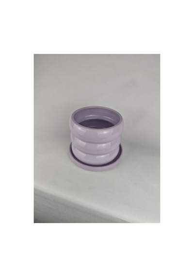 Tria Seramik Saksı Lila Çap:17cm Yük:15cm Tabaklı