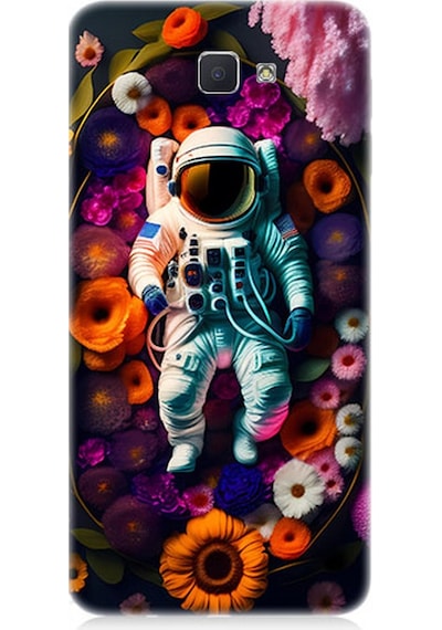 Samsung Galaxy J5 Prime Uyumlu Silikon Kılıf Astronot Ve Çiçekler