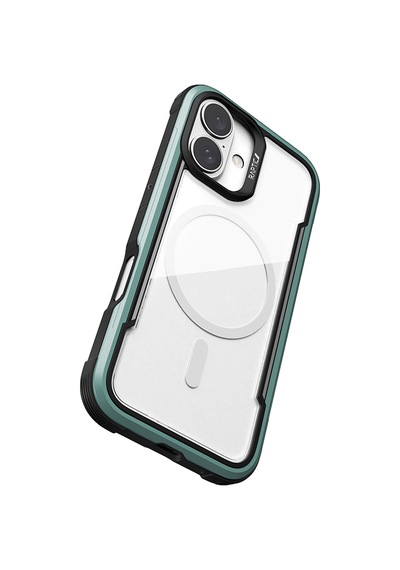 Apple Uyumlu iPhone 16 Kılıf Magsafe Şarj Özellikli Airbagli Raptic Shield Serisi Şeffaf Arka Yüzey Kapak Yeşil