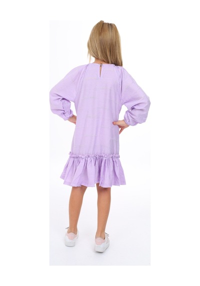 Toontoy Kız Çocuk Reglan Kol Fırfır Büzgülü Elbise Lila Toontoy Kız Çocuk Reglan Kol Fırfır Büzgülü Elbise Lila