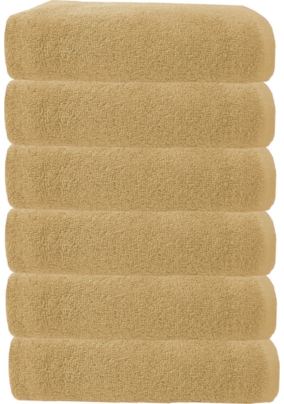 6 Lı Premium %100 Pamuklu Kuaför & Berber Saç Havlusu 50x90 Cm Bej