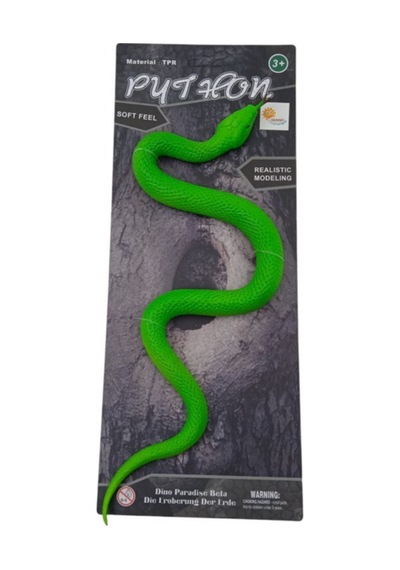 Büyük Boy Gerçekçi Esnek Yılan 37 Cm Yumuşak Dokulu Yeşil Tpr Oyuncak Python