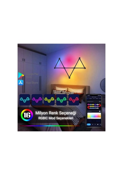 Shaped Rod Şekil Verilebilir Argb Led Çubuk 12 Li Siyah