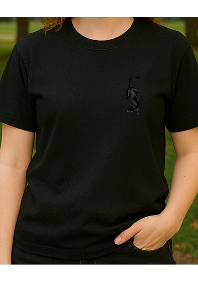Hugo Boss Etnik Puma Baskılı T-shirt Siyah