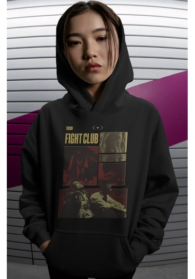 Sevbano 1999 Fight Club Tyler Durden Efsane Film Kahramanı Sırt Baskılı U Siyah