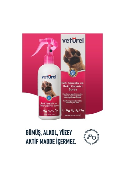 Veturel Kedi Köpek Pati Temizleme Koku  Kir Tüy Bakım Spreyi 1 L