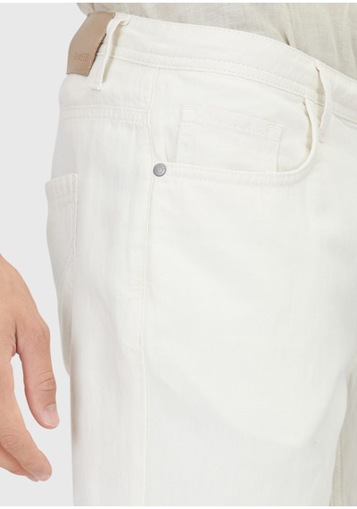 Ramsey Ekru Denim Regular Fit Casual Pamuk Karışımlı Pantolon Ramsey Ekru Denim Regular Fit Casual Pamuk Karışımlı Pantolon