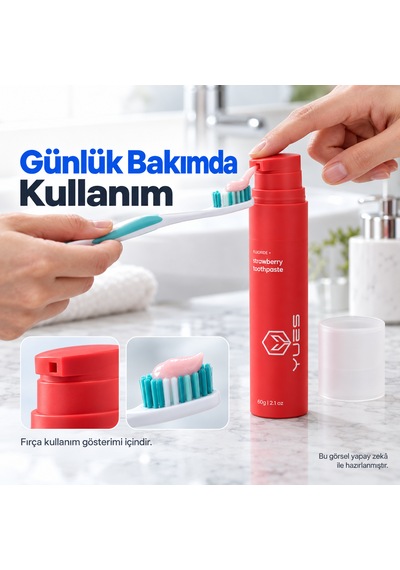 Yues Çilek Aromalı Florürlü Pompalı Diş Macunu 60 G Gs-009f Beyazlatma