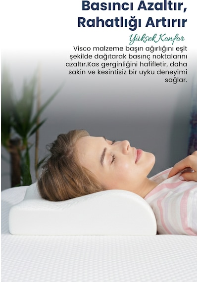 Viscofoam Boyun Destekli Ortopedik Visco Yastık Yastığı