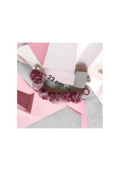 Yıwushı Tek Ayarlanabilir Örgülü Basit Tarz Cep Telefonu Askısı & Charm Pembe