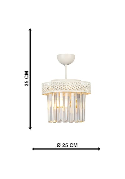 Begüsa Sitrus 2.li Beyaz Lux Kristal Taşlı Avize