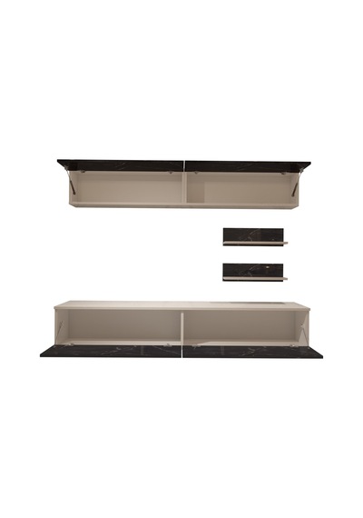 Decoraktiv Eko 5 Mdf Std Tv Ünitesi Tv Sehpası Beyaz - Siyah Mermer