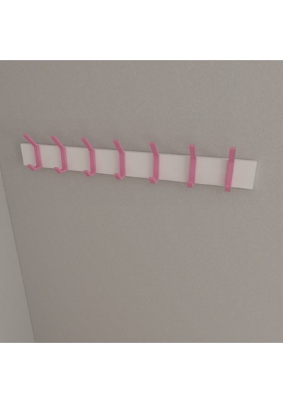 Hepsi3boyutlu Modern Duvar & Kapı Kanca Askılık - 7 Adet Pembe Kanca Askılık - Model No : 1 Pembe