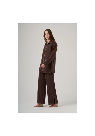 Nuss 1089 Pantolonlu Takım - Kahve