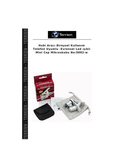 Hobi Aracı Bireysel Kullanım Telefon Uyumlu -evrensel Led Işıklı Mini Cep Mikroskobu No:9882-w