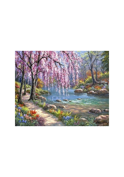 Renkli Orman Nehri Sticker Çerçevesiz 50x65 Bul-boya Seti