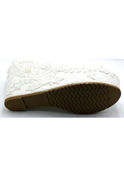 Punto-586343-Sedef- 10.Cm Dolgu Taban Gelin Ayakkabısı