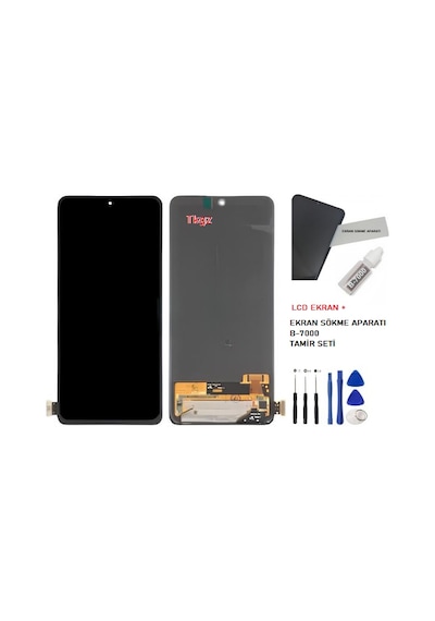 Tkgz - Xiaomi Redmi Note 11 Pro Uyumlu Lcd Ekran Dokunmatik Servis + B-7000 + Tamir Seti