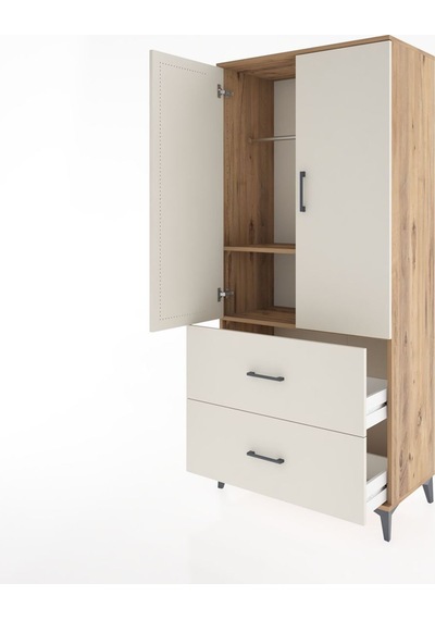 Hyperion Dolap 2 Raflı 2 Çekmeceli 2 Kapaklı 88x44x195 Çam-ay... Çam
