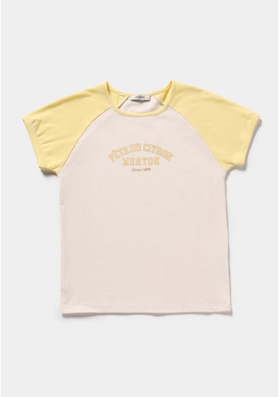 Colin's Colins Slim Fit Yuvarlak Yaka Baskılı Kadın Ekru Kısa Kol Tişört Cl1077787 Q1.v2 Ecr