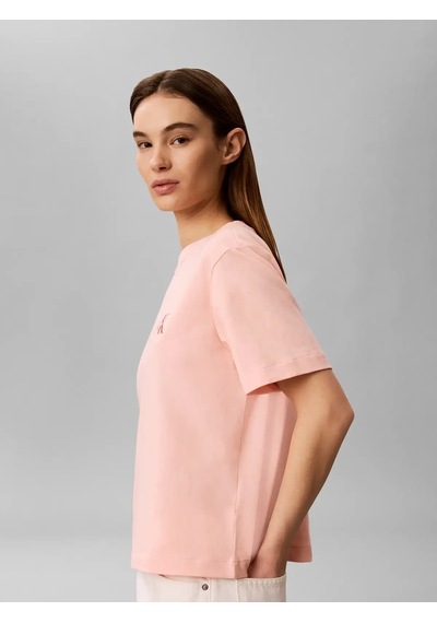 Calvin Klein Ss Boxy Left Chest M, 4tj Pembe Kadın T-shirt