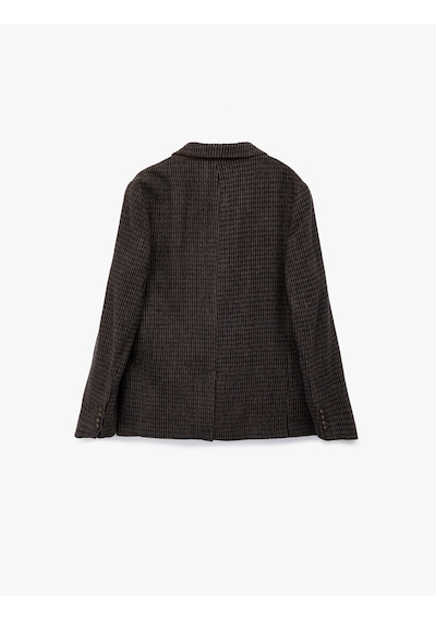 Koton Uzun Kollu Yün Karışımlı Düğmeli Cepli Kruvaze Yaka Blazer Ceket Kahverengi Desenli 7wam50003hw Koton Uzun Kollu Yün Karışımlı Düğmeli Cepli Kruvaze Yaka Blazer Ceket Kahverengi Desenli 7wam50003hw