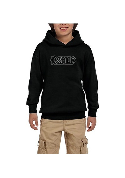 Zepplin Giyim Kreator Logo Siyah Çocuk Kapşonlu Sweatshirt