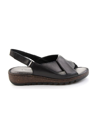 Bambi Siyah Hakiki Deri Kadın Sandalet K05907180003
