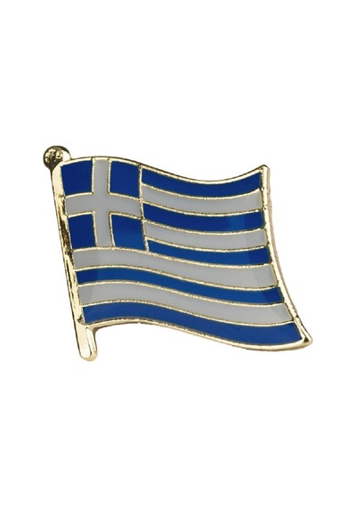Yunanistan Greece Bayrak Rozeti - Altın Kaplama Ufak Yaka Rozeti Çok Renkli